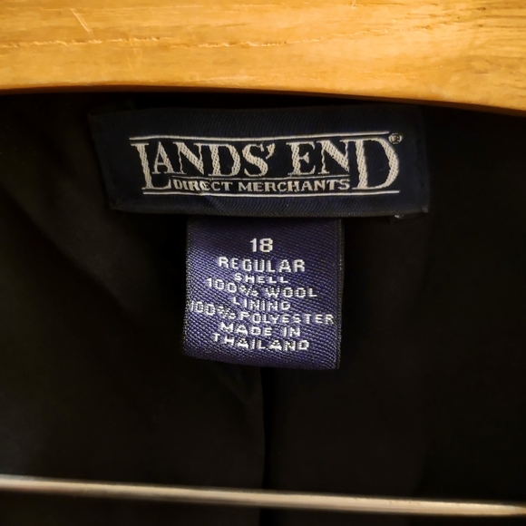 Lands End Navy Blue Wool Blazer Jacket Soft & Lightweight Sz 18 - Picture 7 of 7